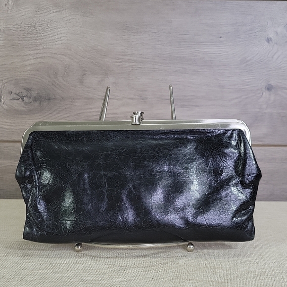 Hobo International Lauren Black Leather Clutch Wallet - Picture 1 of 11